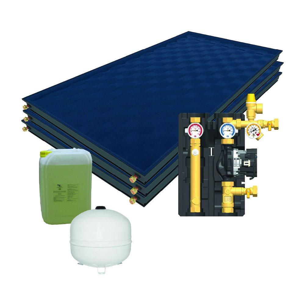 Citrin Solar Warmwasser-Solarpaket mit 2 Kollektoren CS 350, Aufdach-Montage, ohne Speicher-1