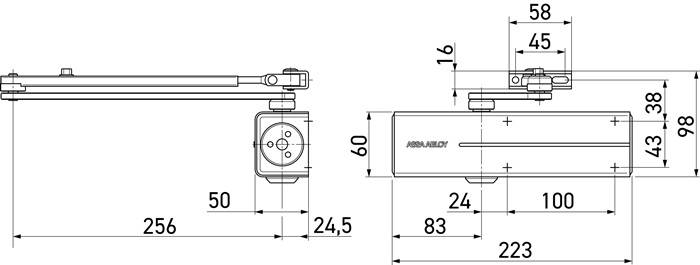 Scherentürschließer DC 300 weiß EN 3-6 ASSA ABLOY-2