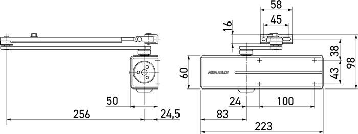 Scherentürschließer DC 200 silber EN 2-4 ASSA ABLOY-2