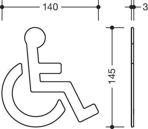 HEWI Symbol Barrierefrei Serie 801 selbstklebend tiefschwarz-3