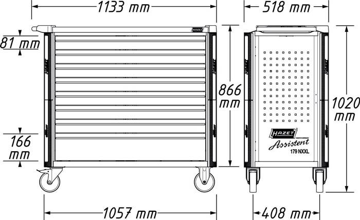 Wkz.wagen 179NXXL-7/340 B959xT518xH1020mm 600kg 7 Schubl.340-tlg.Stahlbl.HAZET-2
