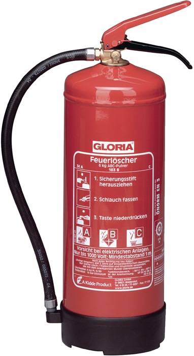 Dauerdruck-Pulverfeuerlöscher PD 6 G A 6kg Brandkl.34 A 233 B C m.Wandh.GLORIA-0
