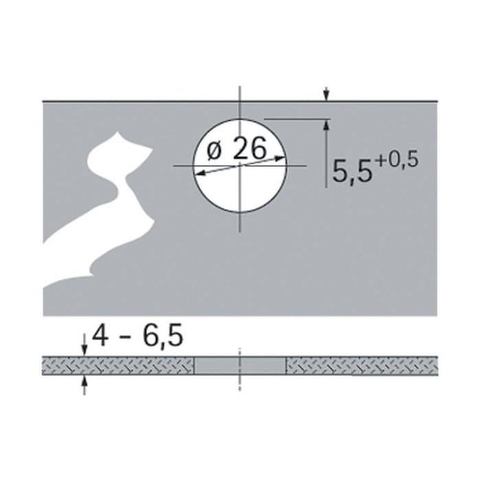 Symbolbild für Intermat Glastürscharnier (Intermat 9904), vorliegend, Öffnungswinkel 95GRAD