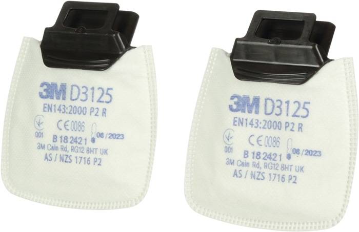 Rundpartikelfilter D3125 EN143:2000/A1:2006 P2R f.Ser.Secure Click 2 St./Btl.3M-0