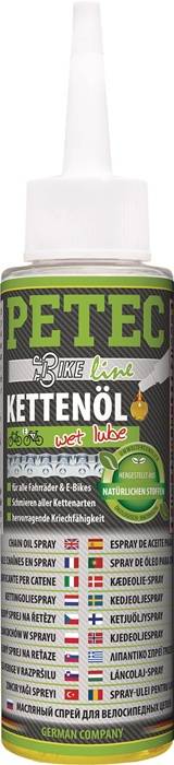 Kettenöl Wet Lube 100ml transp.Tropfflasche PETEC-0