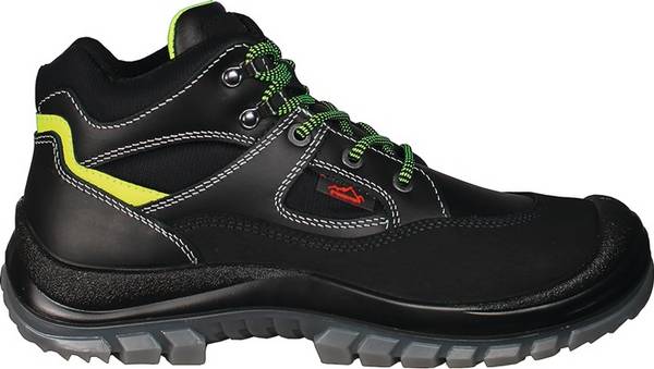 Sicherheitsstiefel Tibet Gr.46 schwarz/neongrün S3 EN20345 Leder REMISBERG