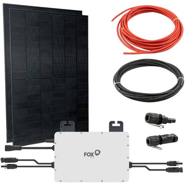 FOX ESS Balkonkraftwerk mit 920W Solarpanel, Halterungen, M1-800-E 0,8kW