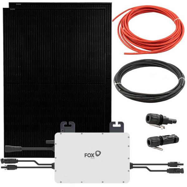 FOX ESS Balkonkraftwerk mit 920W Solarpanele, Halterungen, M1-800-E 0,8kW