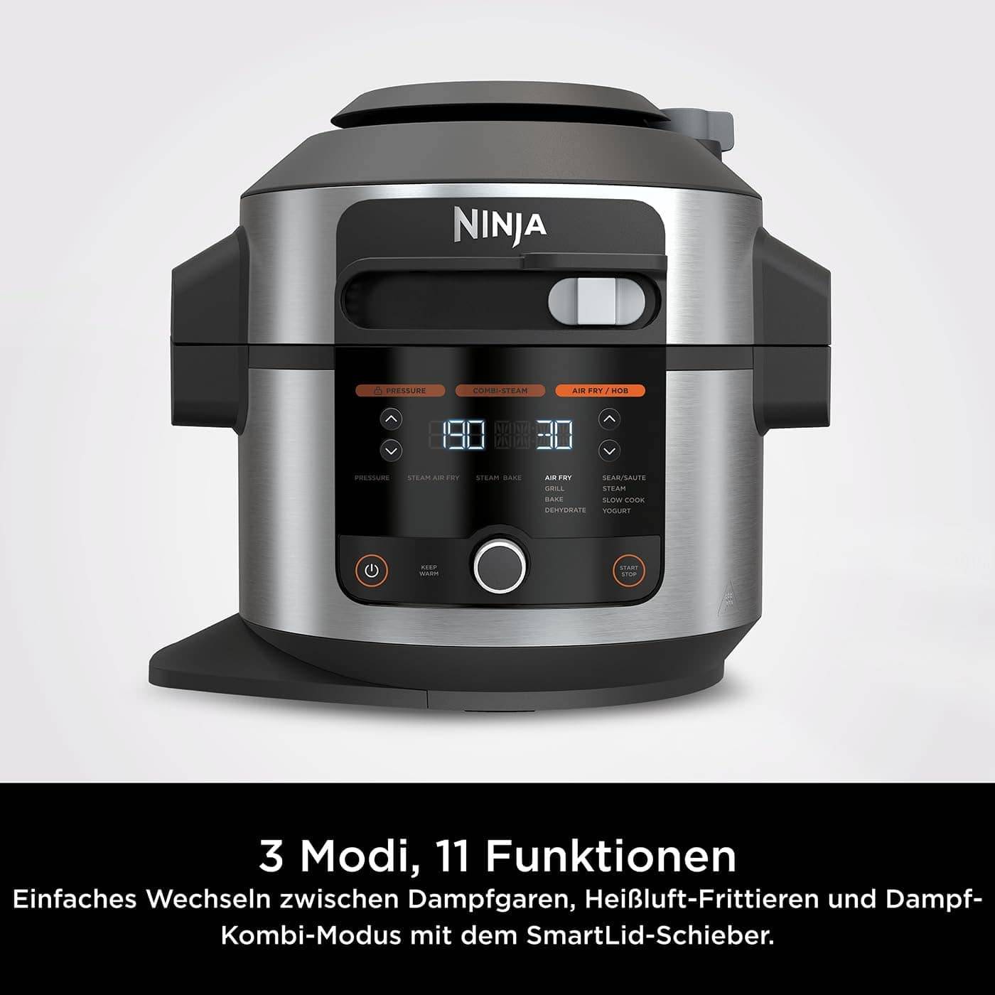 Symbolbild für Ninja Foodi 11-in-1 SmartLid Multikocher OL550EU, silber/schwarz