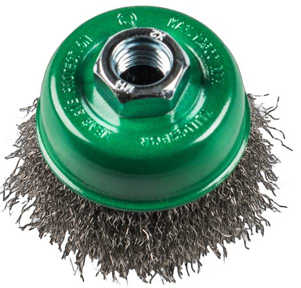 Topfbürste BT 600 W Drahtbürste 80 mm M14-Gewinde 0,3mm Edelstahldraht gewellt