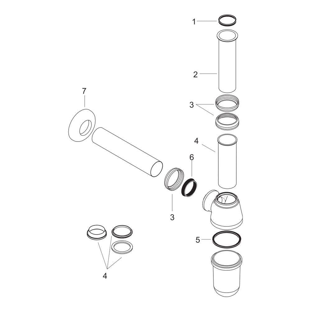 Hansgrohe Tassensiphon Standardmodell, DN 32, Chrom-3