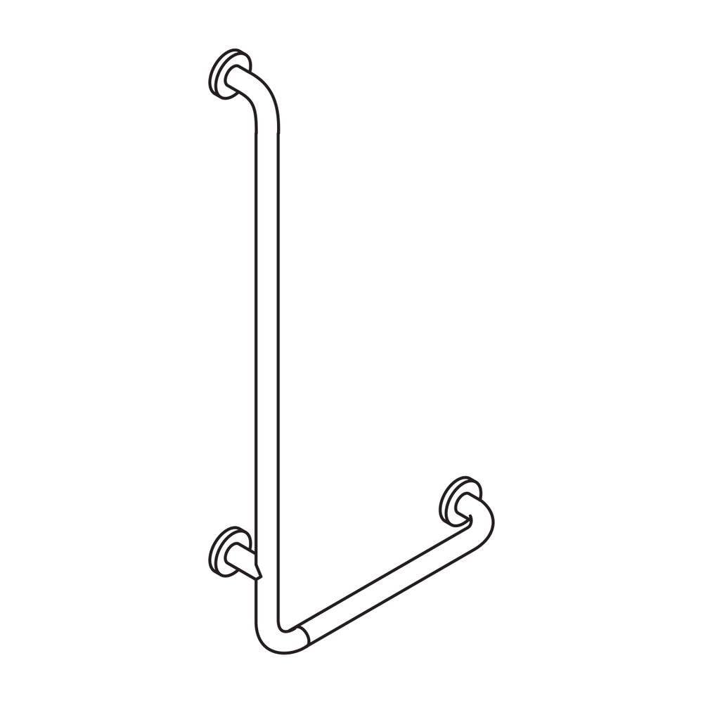 HEWI Winkelgriff Serie 805 Edelstahl, D 33mm, 750x500mm rechts-2