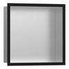 Hansgrohe XtraStoris Individual Wandnische Edelstahl gebürstet mit Designrahmen 300x300x100mm, Mattschwarz
