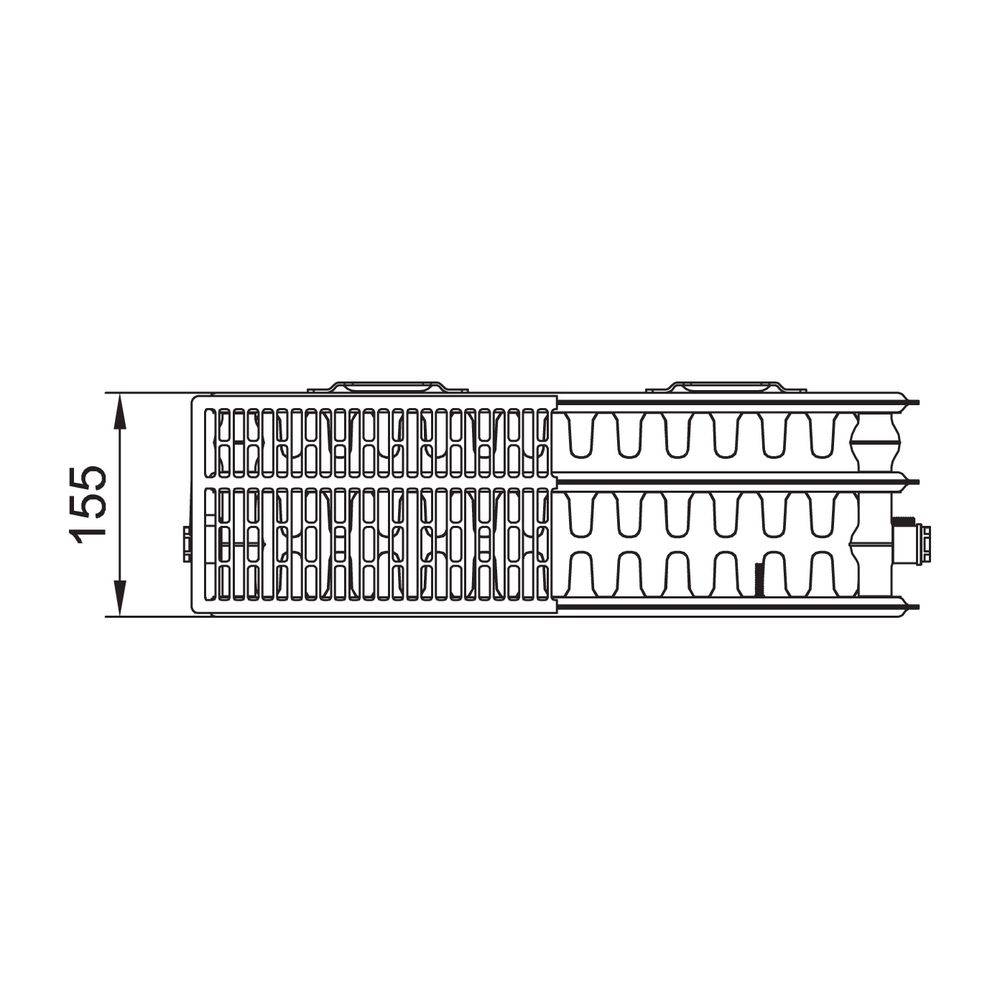 Kermi Profil-K therm-x2 Flachheizkörper Typ 33 600x155x900mm, 2012W bei 75/65/20 Grad C, mit Abdeckung, Winkelkonsole,-1