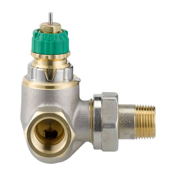 Danfoss dynamisches Ventil RA-DV, DN 10, druckunabhängig, R 3/8", Winkelausführung links vernickelt