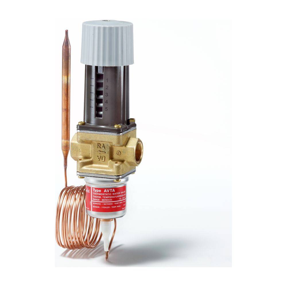 Danfoss Temperaturregler AVTA 25, Rp 1", Sollwertbereich 10-80 Grad C, Kvs 5,5m3/h, 003N0109-0