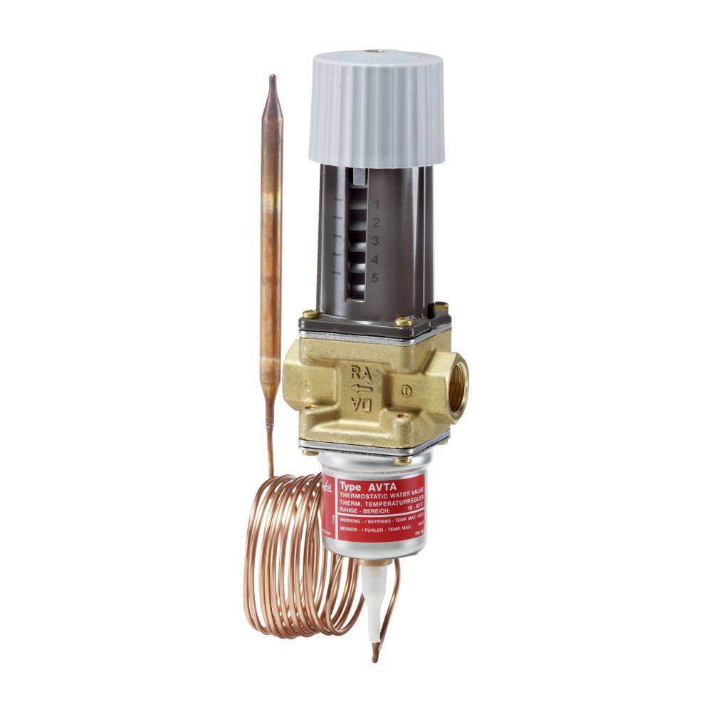 Danfoss Temperaturregler AVTA 25, Rp 1", Sollwertbereich 10-80 Grad C, Kvs 5,5m3/h, 003N0109-3