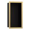 Hansgrohe XtraStoris Individual Wandnische Mattschwarz mit Designrahmen 300x150x100mm, Polished Gold Optic