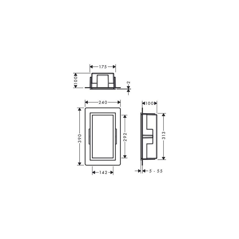 Hansgrohe XtraStoris Individual Wandnische Edelstahl gebürstet mit Designrahmen 300x150x100mm, Brushed Bronze-2
