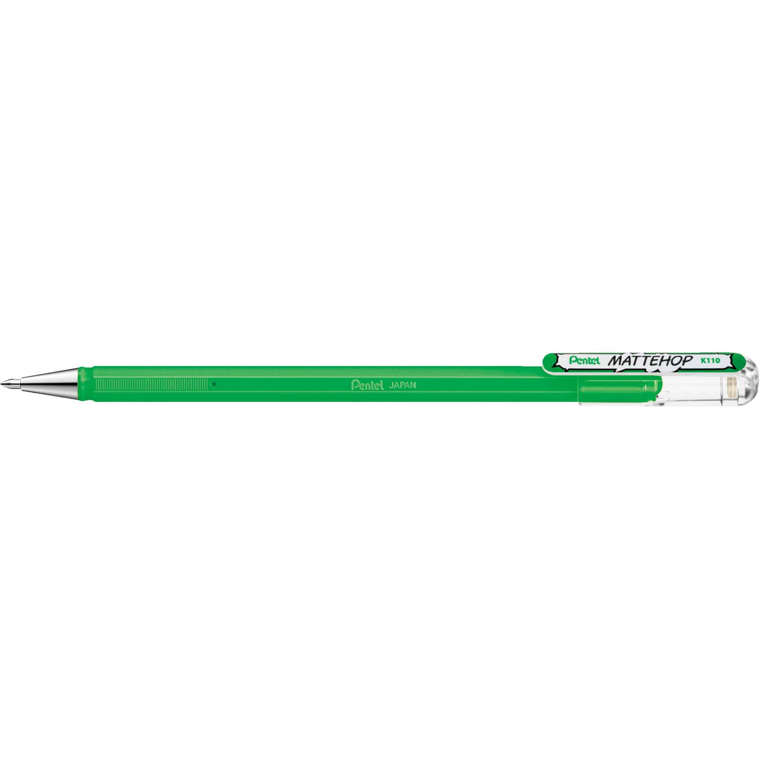 Pentel Mattehop, Verschlossener Gelschreiber, Grün, Grün, Kunststoff, Fein, 1 mm-0