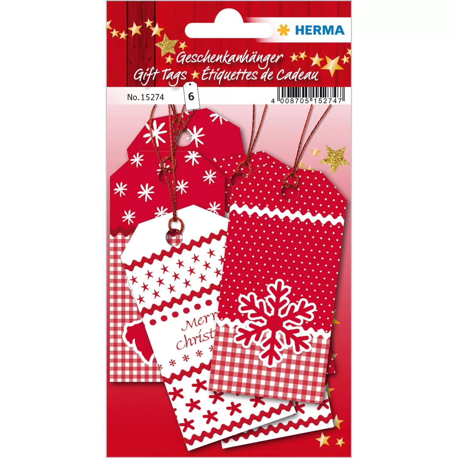 HERMA Weihnachtsgeschenkanhänger White Christmas 6 Stück-0
