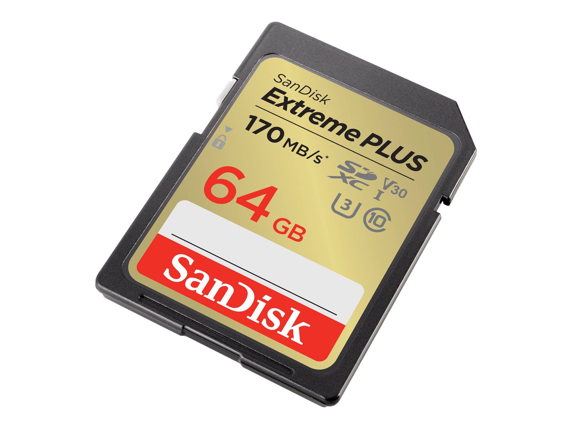 SanDisk Extreme PLUS - Flash-Speicherkarte - 64 GB - UHS-I U3 / Class10 - SDXC U-3