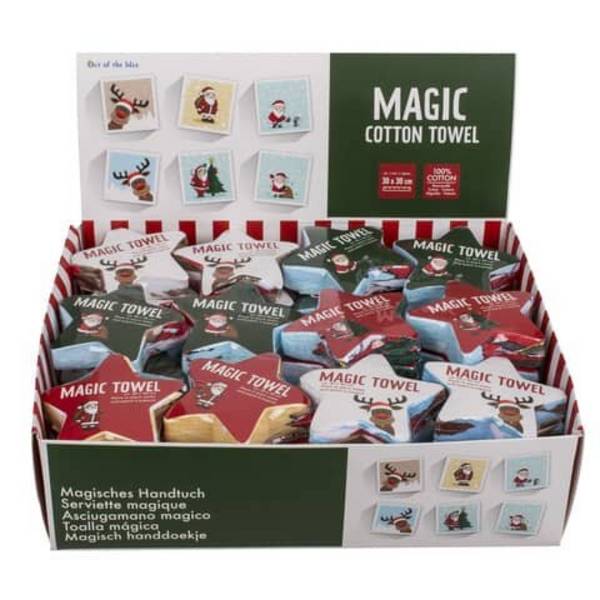 Handtuch magische Weihnachten, 30x30cm, sortiert OUT OF TH
