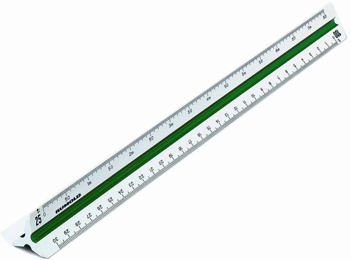 RUMOLD Dreikantmaßstab 150/6/30 Vermessung 6 30cm Kunststoff weiß-2