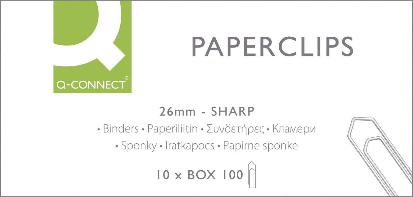 Briefklammer, Metall, 26 mm, verzinkt, Schachtel mit 100-0