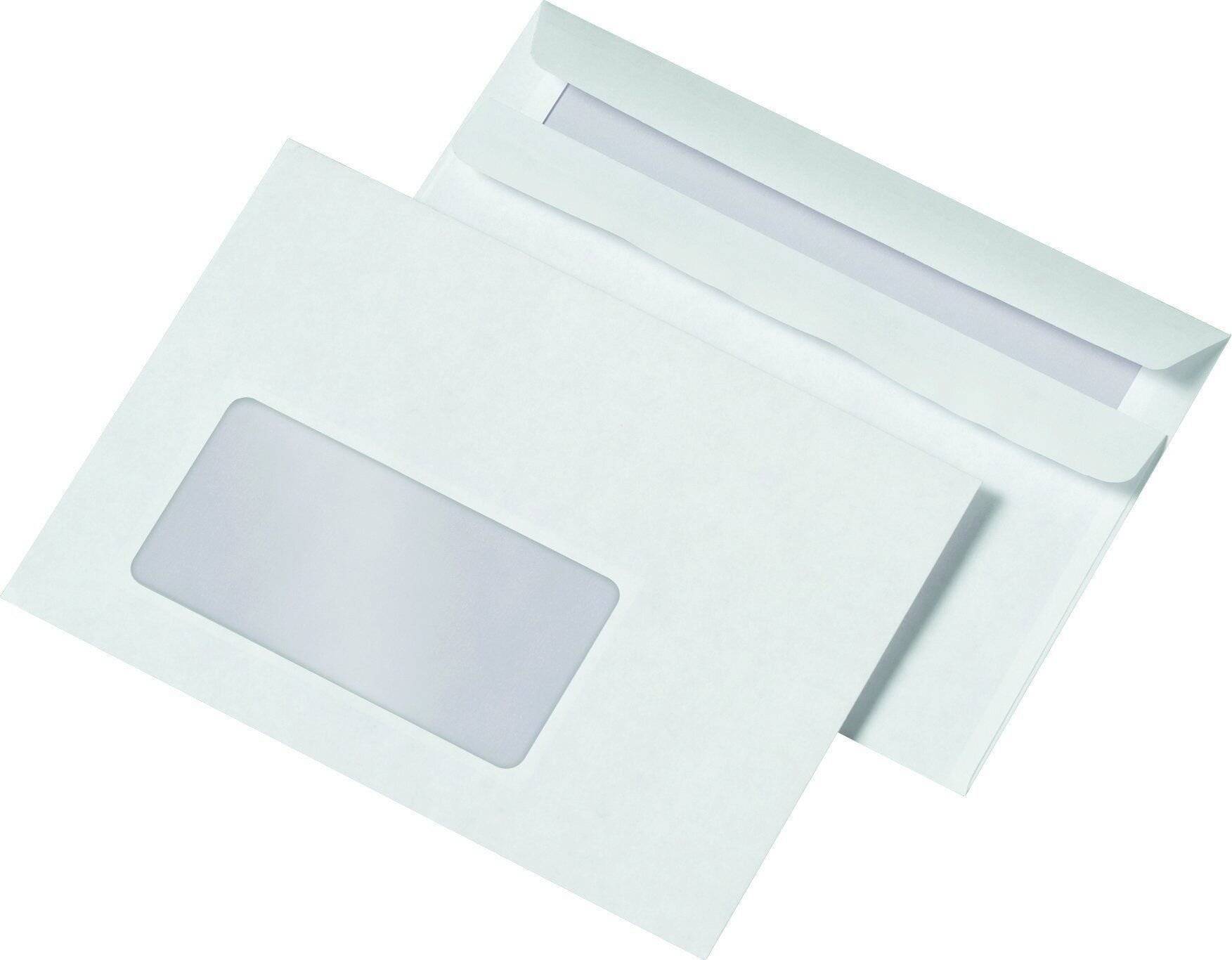 Briefumschläge C6 (162x114 mm), mit Fenster, selbstklebend, 72 g/qm, 1.000-0