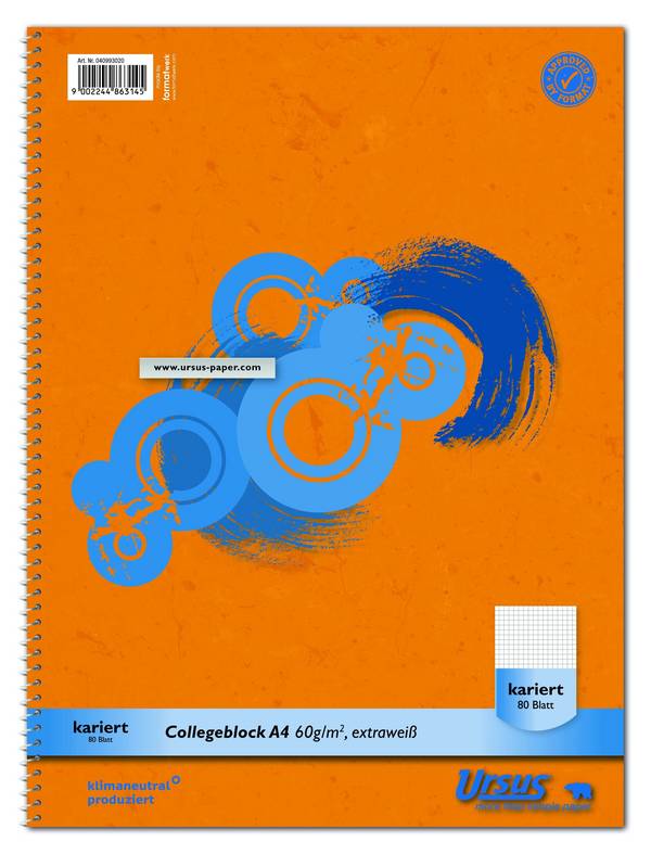 Collegeblock A4 80 Blatt 60g/qm 5mm