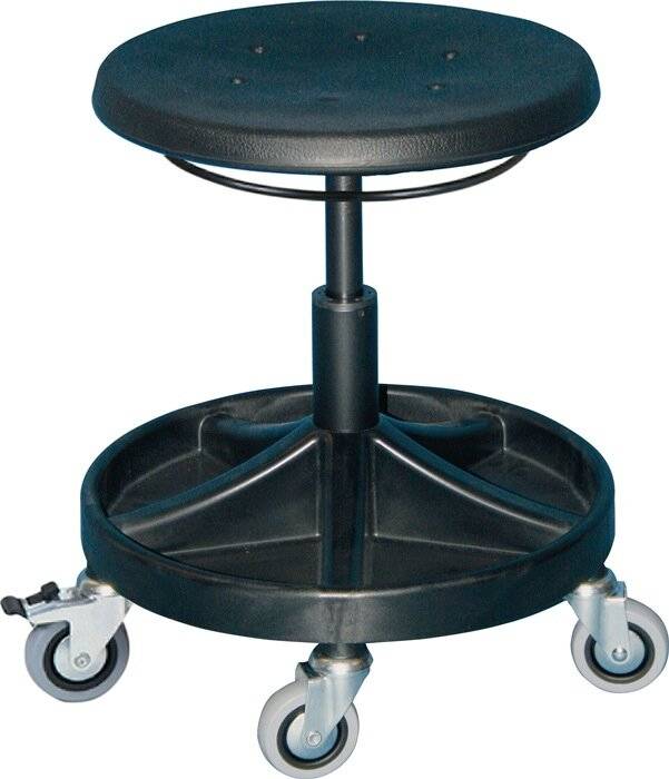 Drehhocker m.Rl.PU-Schaum schwarz Sitz-H.400-530mm LOTZ-2