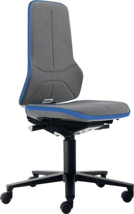 Arbeitsdrehstuhl Neon Rollen Supertec-Gewebe grau blau 450-620mm BIMOS-3