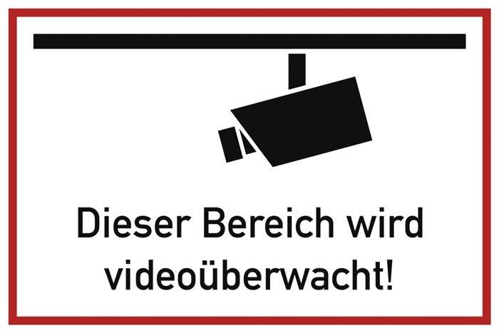 Schild Dieser Bereich wird videoüberwacht, Alu, 300x200 mm-1