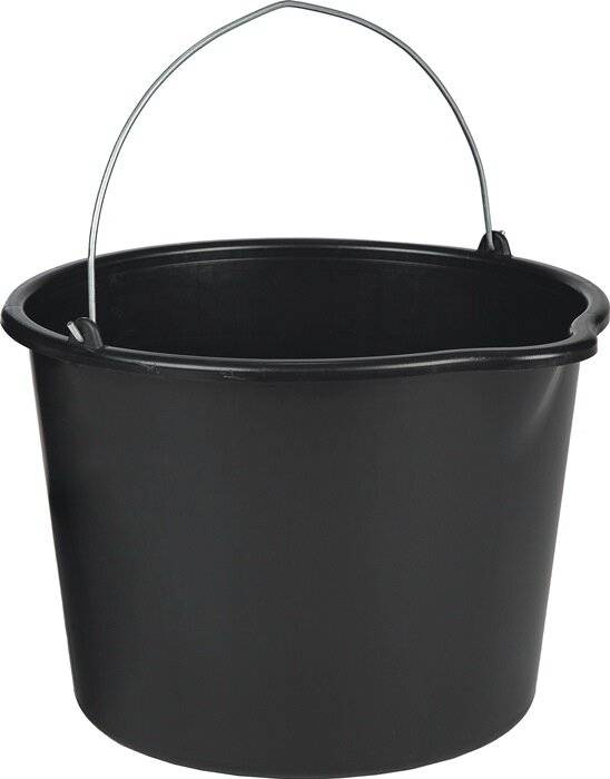 Baueimer 20l m.Tülle schwarz PE-1