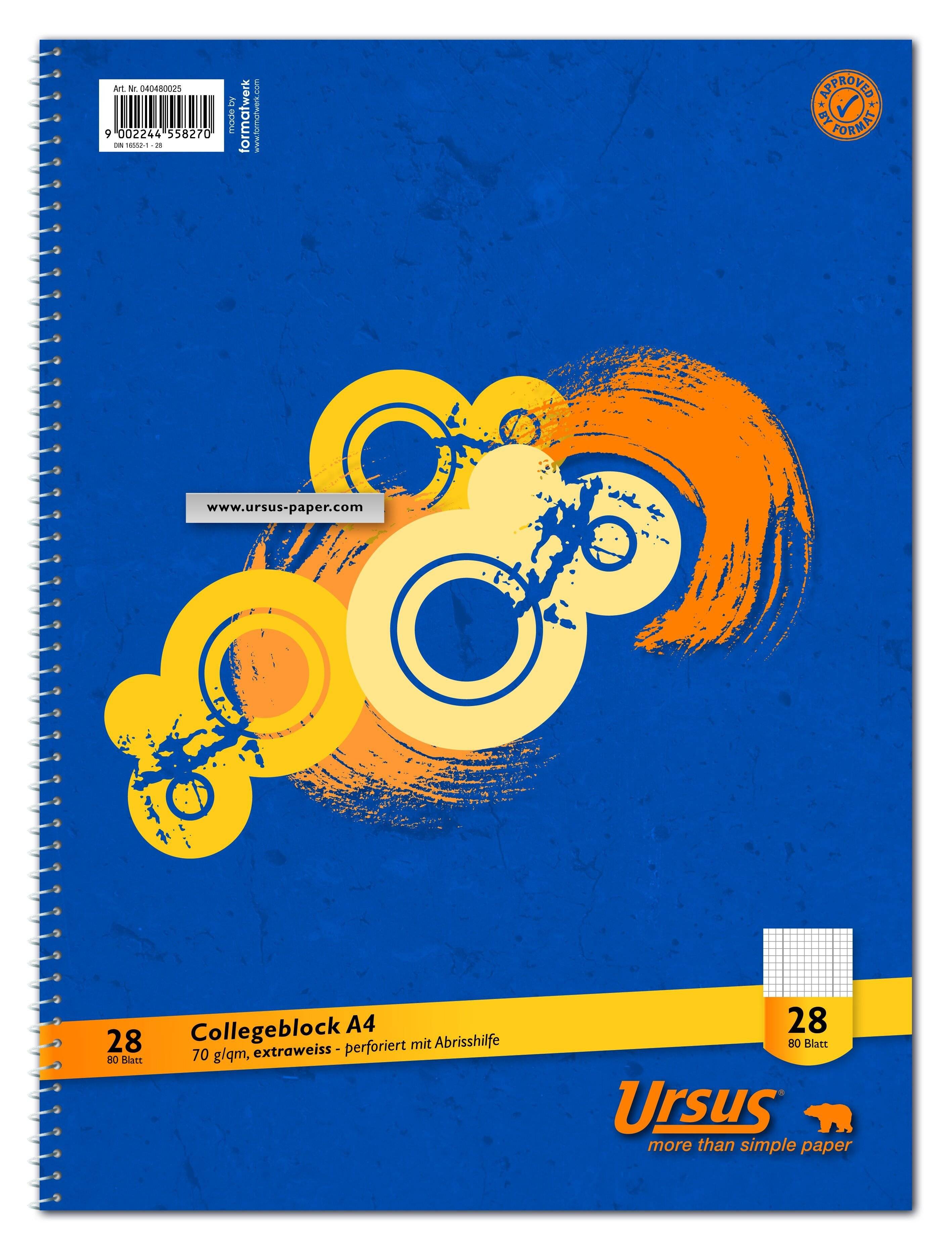 Collegeblock LIN28 A4 80 Blatt 70g/qm 5mm kariert mit-0