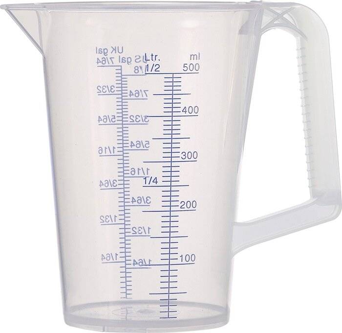 Messbecher 0,5l blau bedruckte Skala PP PRESSOL-2