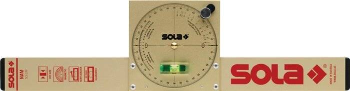 Neigungswasserwaage NAM 50 T 50cm Alu.gold m.Magnet SOLA-2