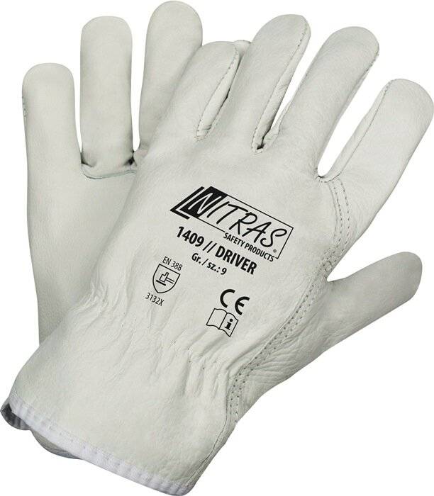 Handschuhe Driver Gr.11 grau Rindvollleder EN 388 Kat.II Nitras-3