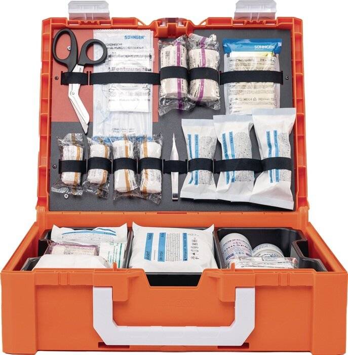 Erste Hilfe Koffer metaBOX 145M B226xH346xT145ca.mm orange SÖHNGEN-4