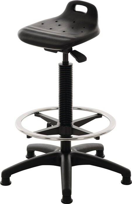 Stehhilfe PU-Integralschaum Sitz-H.570-820mm Ku.-Fußkreuz Fußring u.Bodengl.LOTZ-3