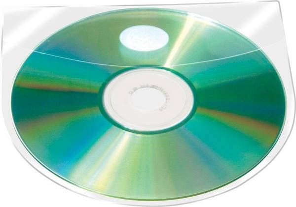 CD/DVD-Hüllen selbstklebend - mit selbstklebender Lasche, transparent, Packung