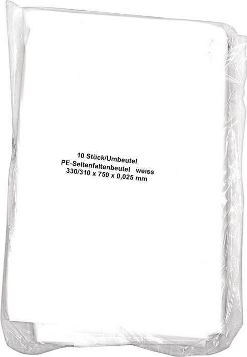 Müllbeutel B330/310xL750mm 60l 25 µm weiß 10St./Btl.-2