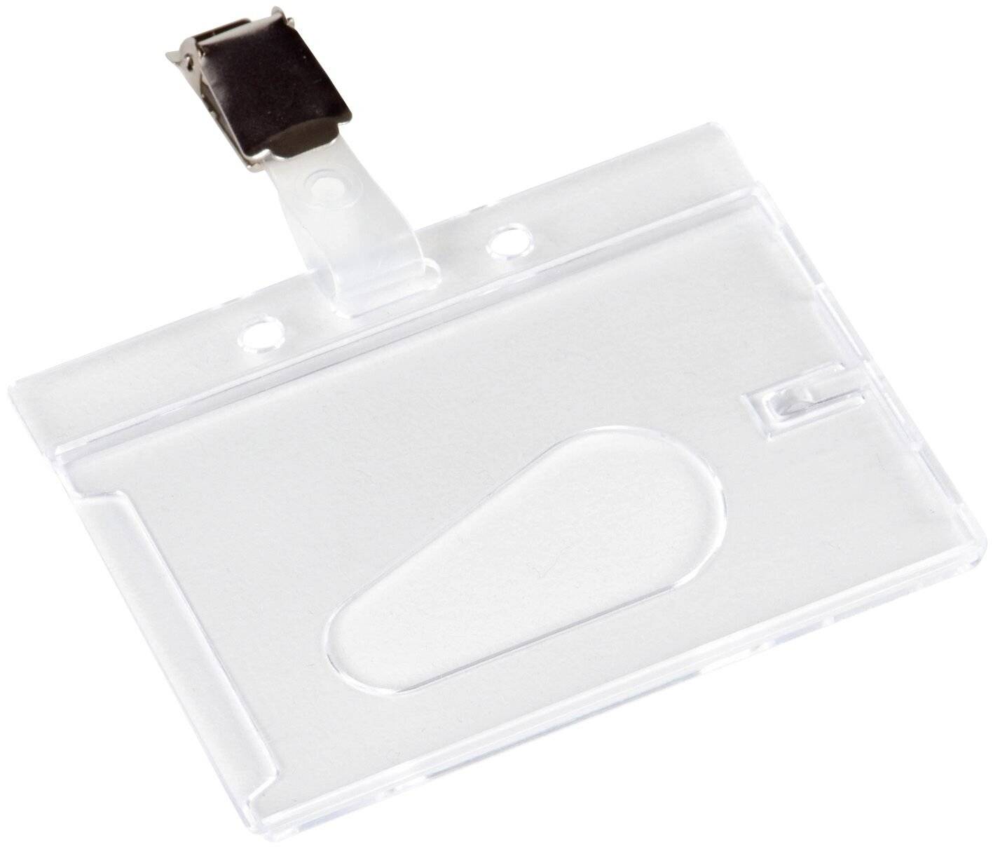 Ausweishülle mit Clip - 85 x 54 mm Hartplastik transparent 10 Stück.-2