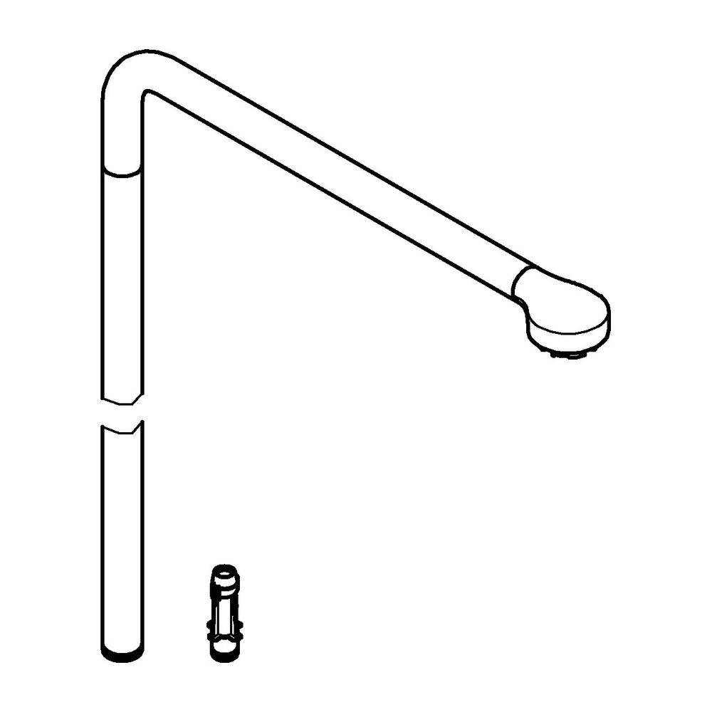 Grohe Ersatzrohr 15cm länger für Euphoria SmartControl Duschsysteme 26507 und 26508, Chrom, 48497000-1