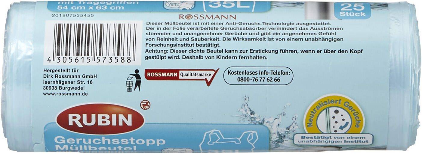 RUBIN Müllbeutel 35,0 l hellblau 4305615573588