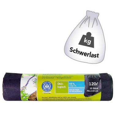 Secolan® Secolan Schwerlastsäcke 45,0 µm grau 120l - 10 Stück 2022447