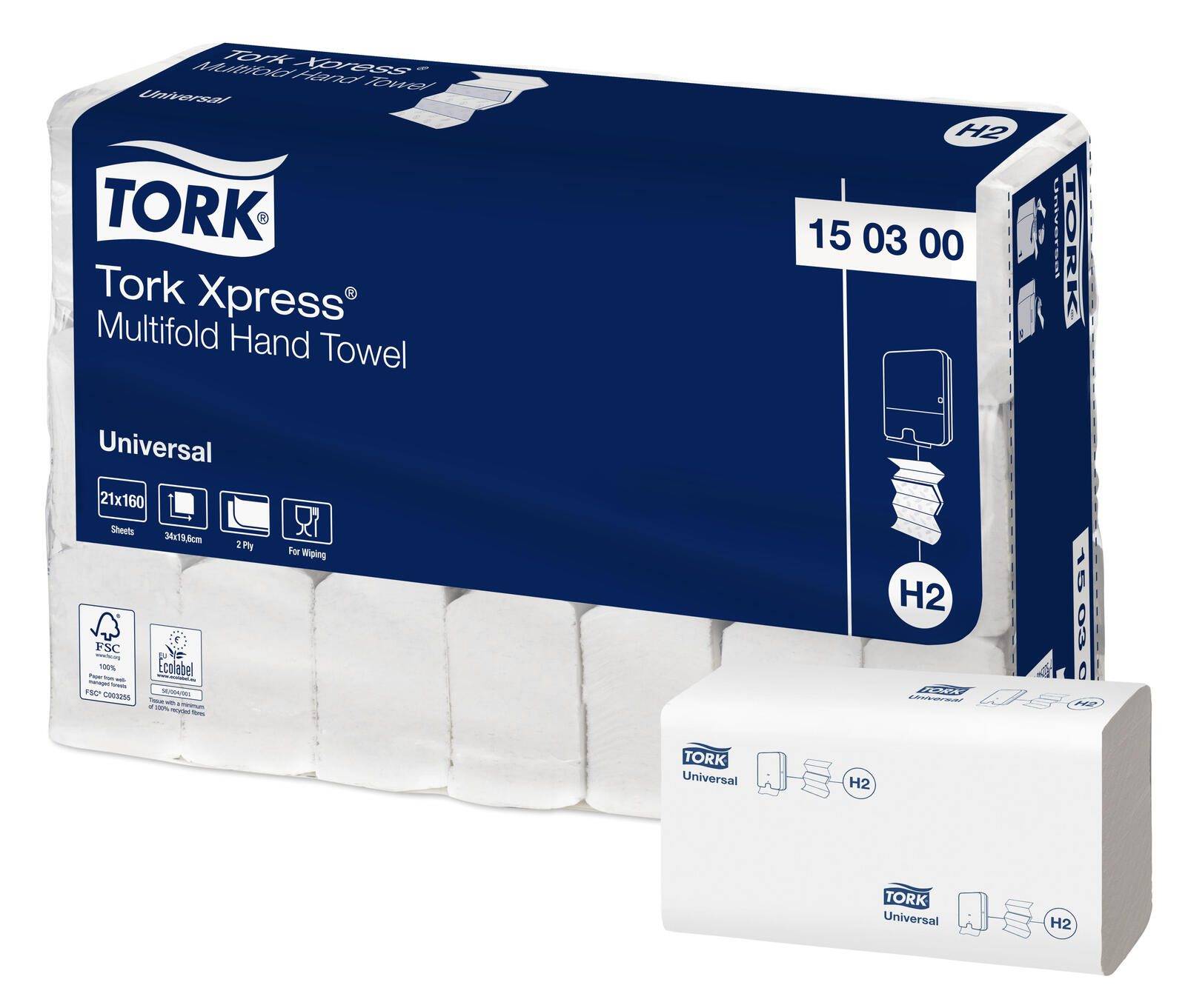 TORK Papierhandtücher H2 Universal 2-lagig 150300-0