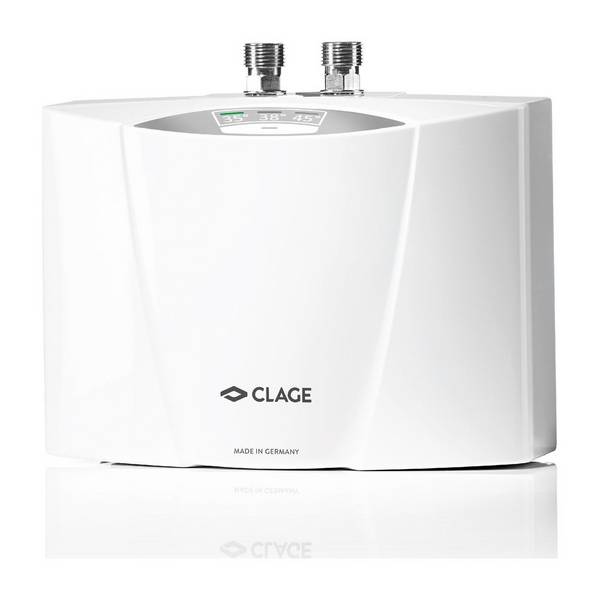 CLAGE MCX7 Durchlauferhitzer 6,5kW 400V Unter­tisch max. 3,7l/min, IES Blankdraht-Heizsystem, Sensortaste, LED-Anzeige