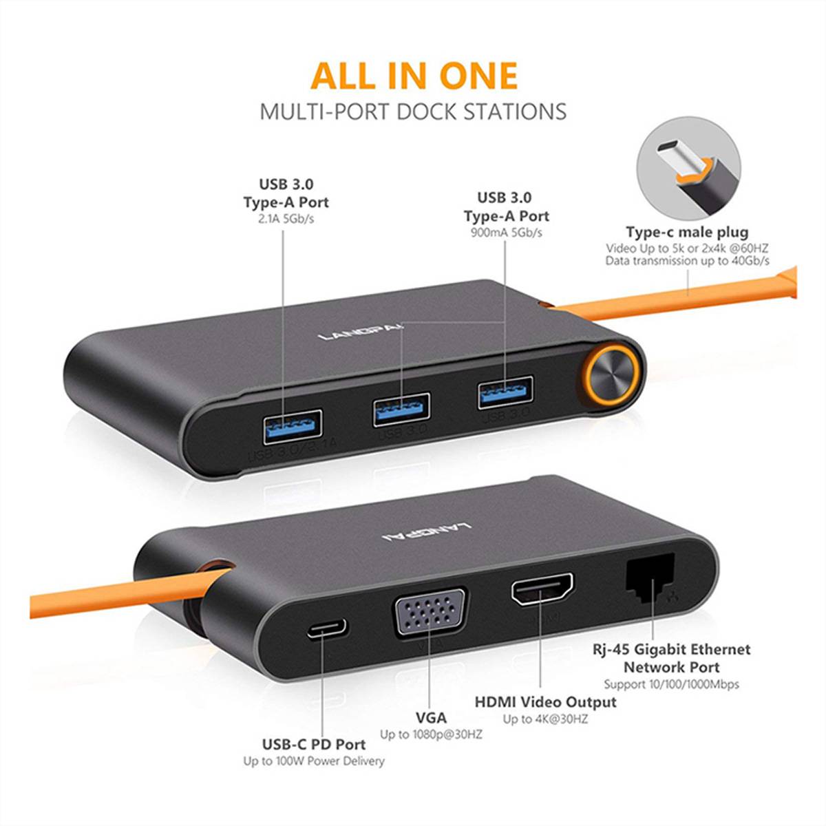 EXSYS EX-1220HM USB 3.2 Gen1 C-HUB 7 Ports für Notebook, Matebook und MacBook-2